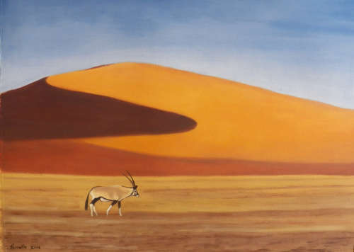 Oryx in Desert - Oil painting (400mm x 550mm)