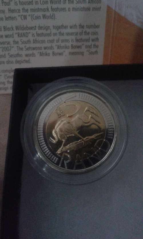 2007 OOM PAUL BI-METAL R5 COIN WITH CERTIFICATE (IN GIFT BOX)  ---BID IS PER COIN