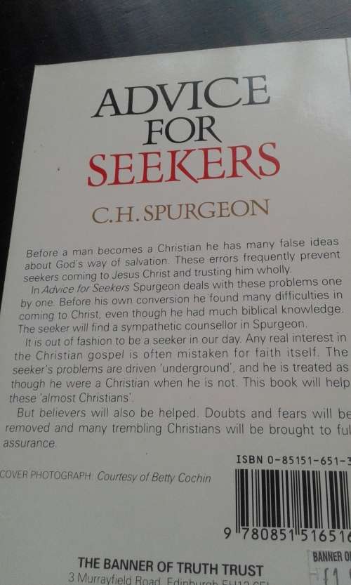 ADVICE FOR SEEKERS by CHARLES SPURGEON