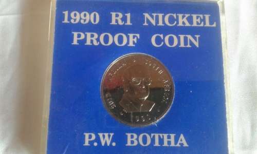 1990 P.W. BOTHA NICKEL R1 PROOF COIN
