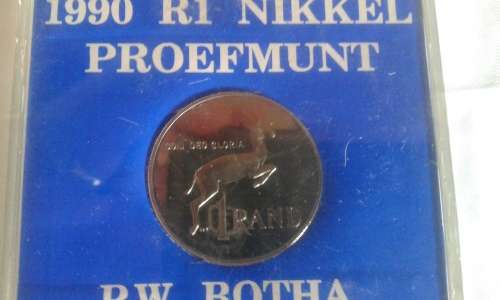 1990 P.W. BOTHA NICKEL R1 PROOF COIN