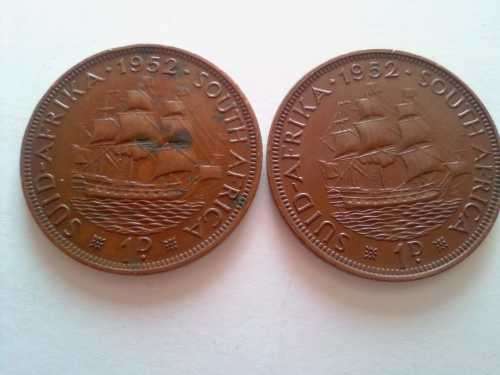 penny 1952 (2 coins )