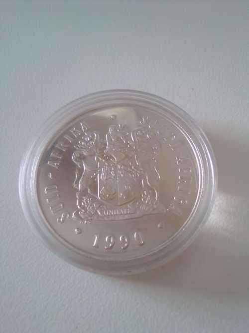 1990 RSA SILVER ONE RAND PROOF COIN ---LOW START