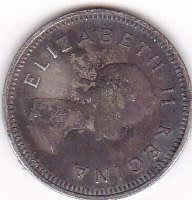 1959 UNION OF SOUTH AFRICA  SILVER THREEPENCE (TICKEY)