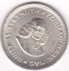 1962 SILVER SOUTH AFRICA FIVE CENTS