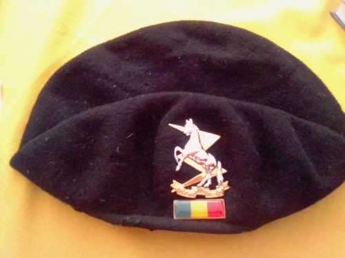 SADF TECHNICAL SERVICES BERET WITH CAP BADGE AND BALKIE