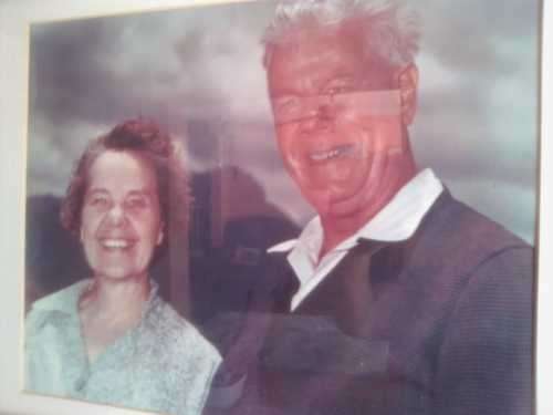 H.F. VERWOERD PICTURE (IN FRAME)  WITH WIFE BETSIE VERWOERD - RARE PICTURE