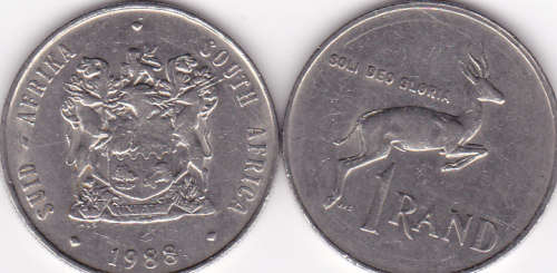1988 RSA  NICKEL ONE RAND COINS ***GOOD COINS*****BID IS PER COIN