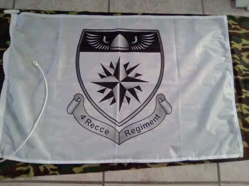 SADF 4  RECCE COMMANDO  COMMEMORATIVE FLAG - ONE OF A KIND!