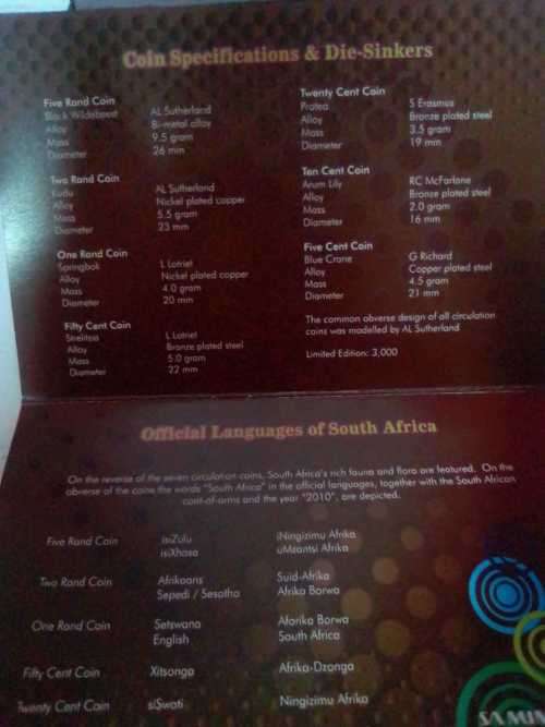 2010 SOUTH AFRICAN  PROOF COIN SET