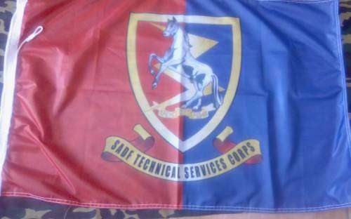 SADF TECHNICAL SERVICES CORPS (TDK) (TSC) COMMEMORATIVE (STORM) FLAG