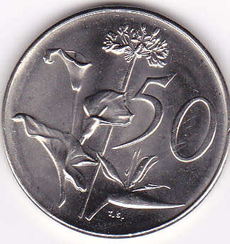 1990 FIFTY CENT RSA NICKEL COIN