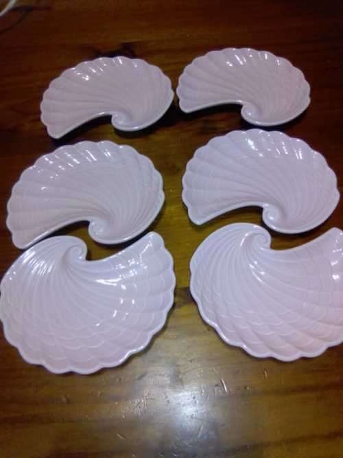 SNACK PLATTERS - SHAFFORD CERAMICS -  LIGHT PINK SHELL SHAPED - YOUR BID PER ITEM