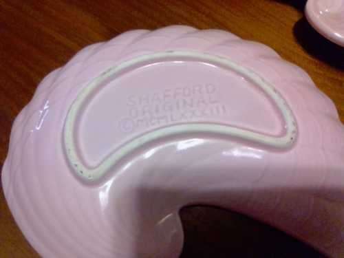 SNACK PLATTERS - SHAFFORD CERAMICS -  LIGHT PINK SHELL SHAPED - YOUR BID PER ITEM