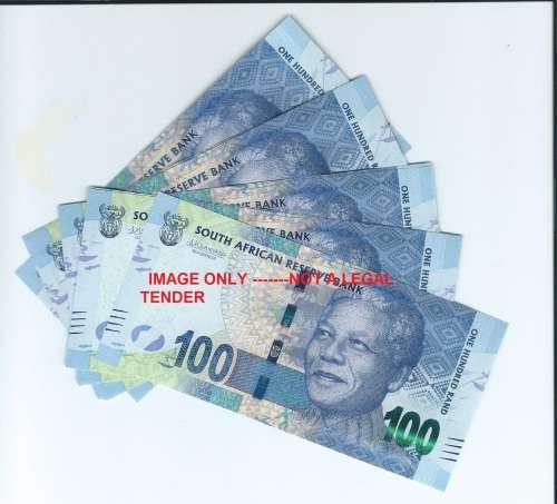 RSA ONE HUNDRED RAND NOTES - SEQUENCED **11 notes**CRISPY NOTES**UNC - L KGANYAGO