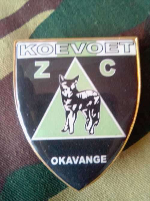 SADF  - KOEVOET  OKAVANGE ZC - COMMEMORATIVE METAL FLASH