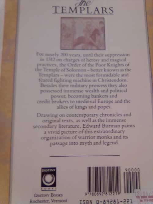 THE TEMPLARS -KNIGHTS OF GOD (BOOK) - EDWARD BURMAN