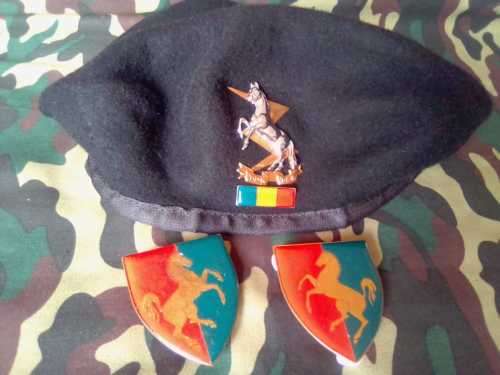 SADF TECHNICAL SERVICES BERET (TDK) - FULL - INCL.SET OF SHOULDER FLASHES