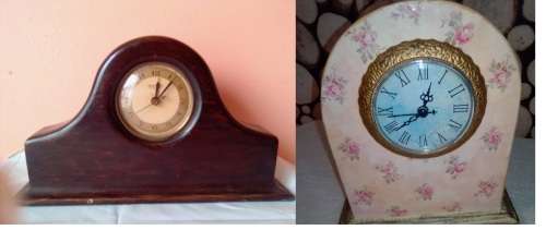 MANTEL CLOCKS (X2 WORKING) HAMMOND MANTEL SYNCHRONOUS ELECTRIC & PINK VINTAGE CLOCK