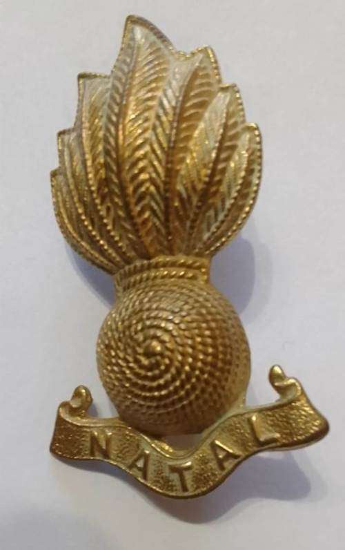 SADF - SA ARMY NATAL FIELD ARTILLERY BERET BADGE - BRONZE (RARE)