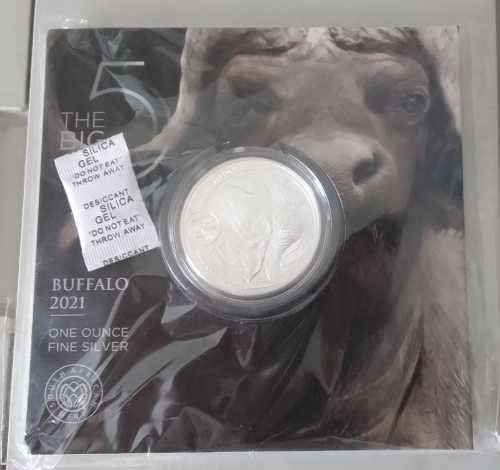 2021 SILVER  BIG 5 CAPE BUFFALO 1OZ SILVER COIN - SERIES I - WITH CERT -  SEALED - BARGAIN BUY