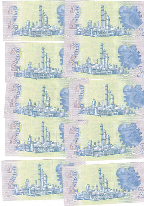 1984 TWO RAND NOTES -   GPC DE KOCK- THIRD ISSUE -  SEQUENCED (TAKE THEM ALL) 10 notes