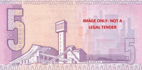 1989 FIVE RAND NOTE -GPC DE KOCK - -  1 NOTE - UNCIRCULATED (1114)