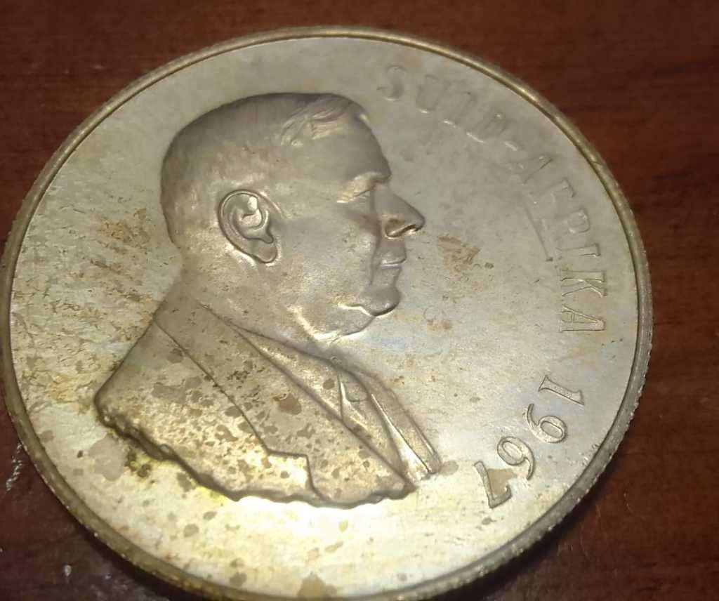 LOW START !!!  1967 R1 (S.A.) SILVER COIN - VERWOERD- (AFRIKAANS)