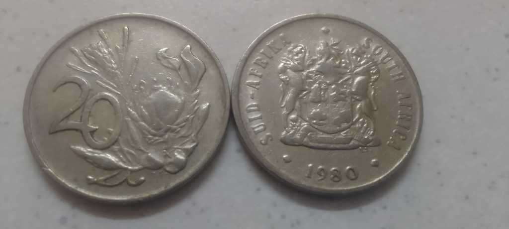 1980 RSA TWENTY CENT NICKEL (BID PER COIN)