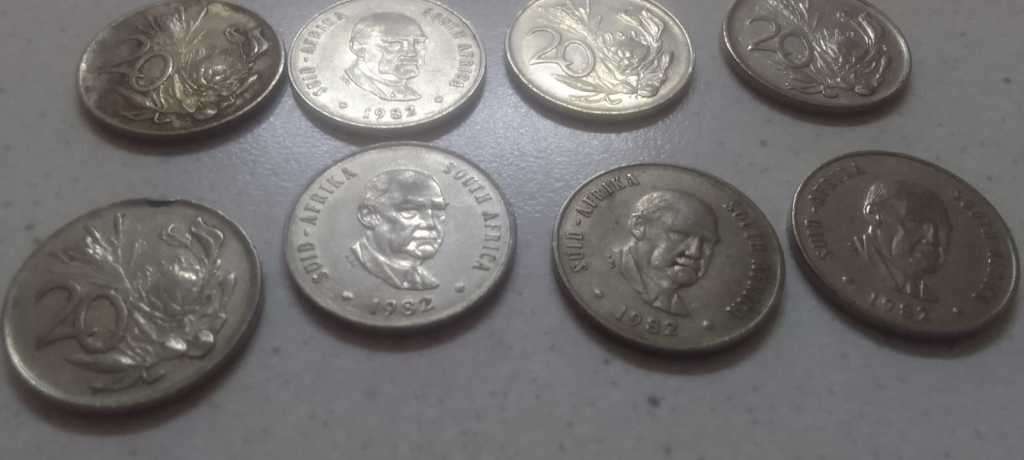 1982 RSA TWENTY CENT NICKEL (BID PER COIN)