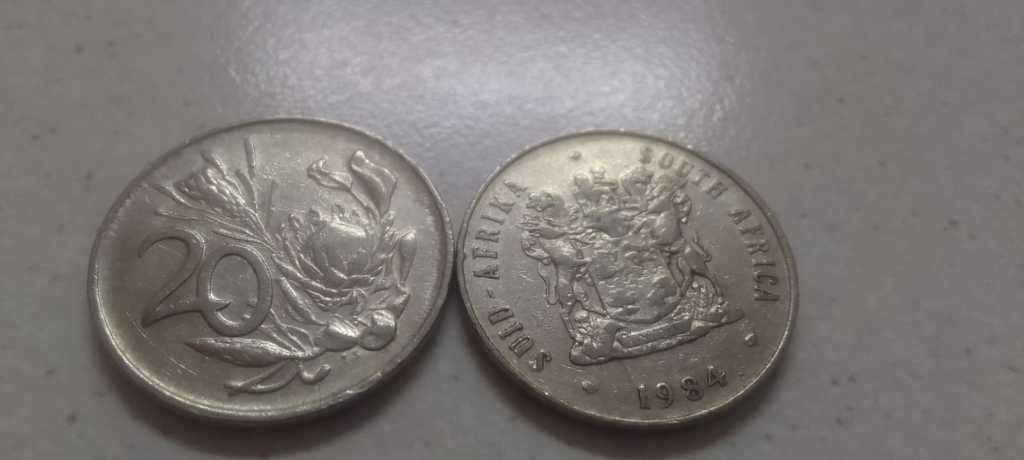 1984 RSA TWENTY CENT NICKEL (BID PER COIN)