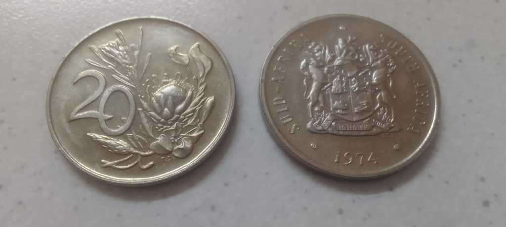 1974 RSA TWENTY CENT NICKEL COIN