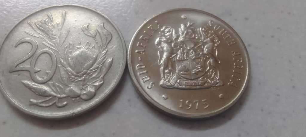 1975 RSA TWENTY CENT NICKEL COIN - AUC