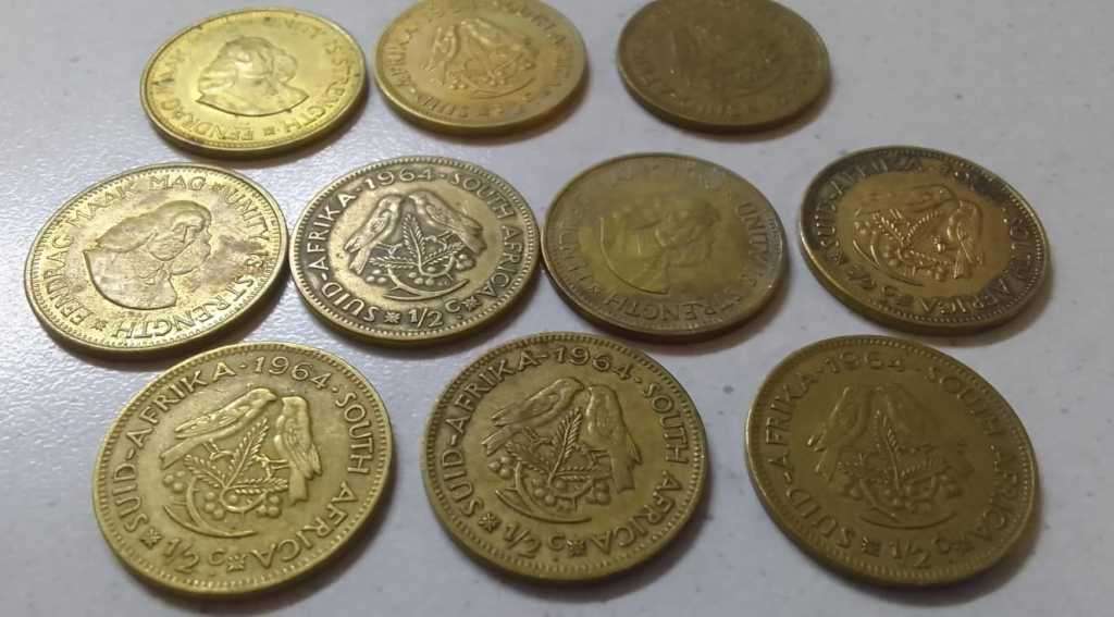 1964 RSA HALF CENT COIN (BID PER COIN)