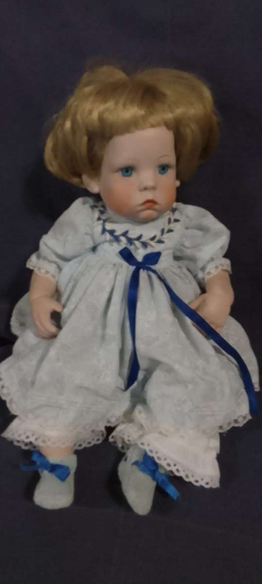 PORCELAIN DOLL - vintage medium size- 50 cm long
