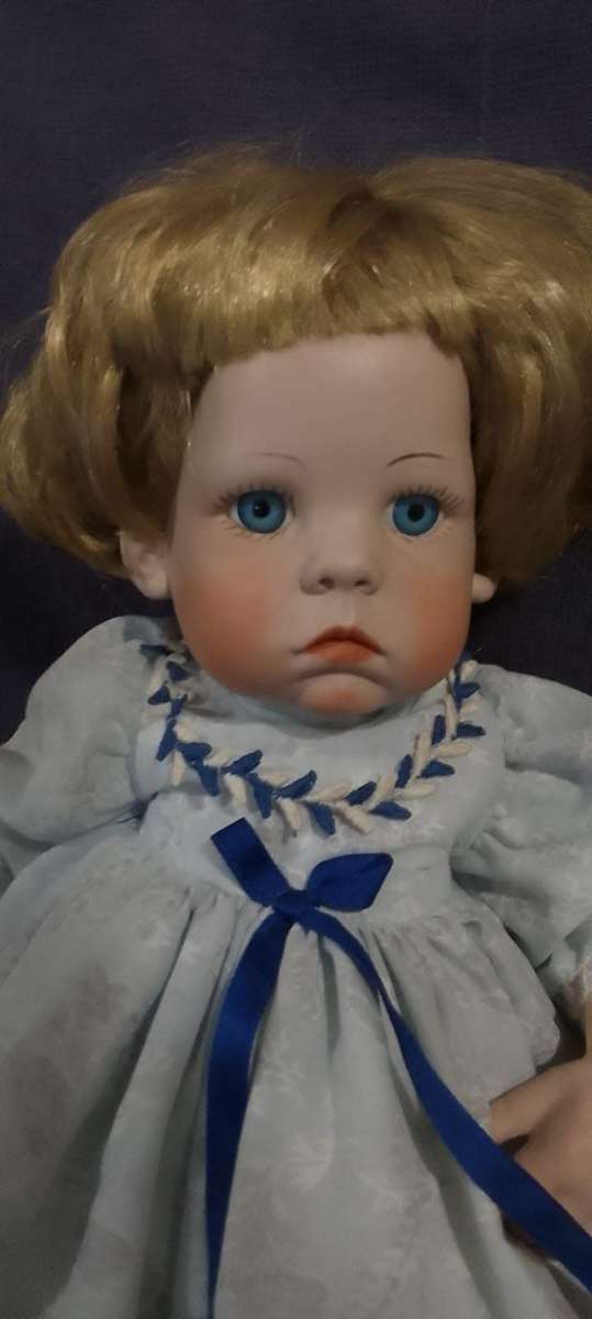 PORCELAIN DOLL - vintage medium size- 50 cm long