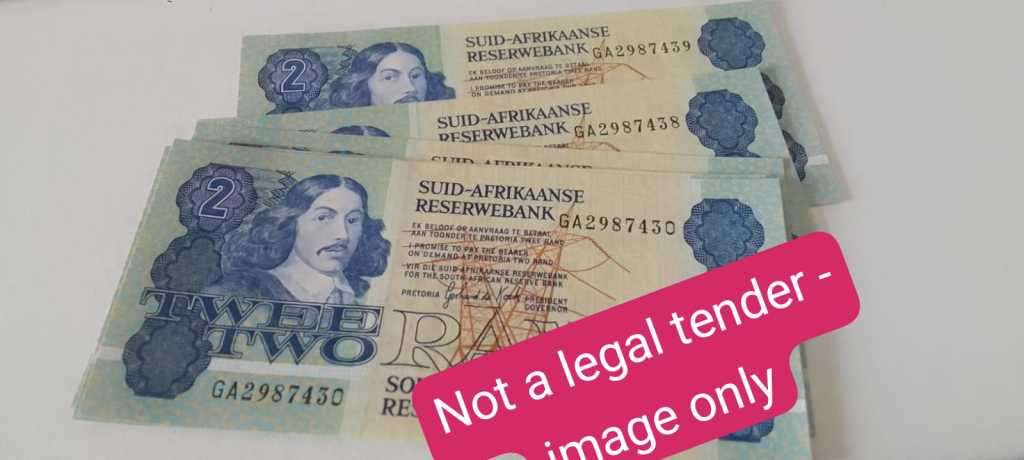 1984 TWO RAND NOTES -   GPC DE KOCK- THIRD ISSUE -  SEQUENCED (TAKE THEM ALL) 10 notes