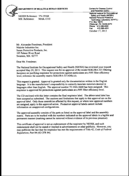 Makrite - N95 Respirator Face Mask - 10 pieces ( FREE SHIPPING overnight door-to-door)