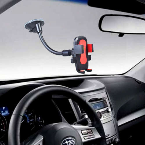 Car Phone Holder Button Lock Clip Long Arm Mount Stand Support
