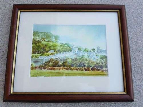 Framed water colour painting signed WP Jones (Wales)