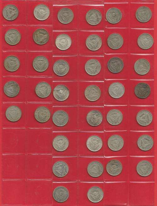 South Africa - Lot of 40 Silver 3 pence (1926 - 1959)