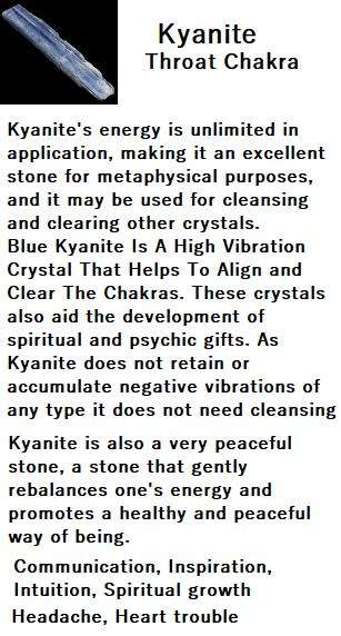 Kyanite,cuts the cord to anything that drains you of your life force and enthusiasm