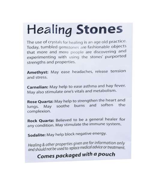 5 Healing Crystals  comes with pouch