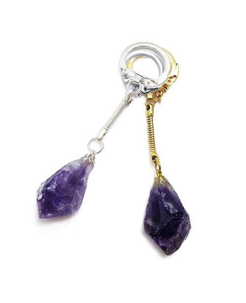 Amethyst Rough Point Keyring Place Amethyst in your car to foster safety.