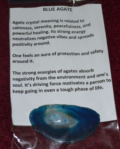 Blue Agate Slice harmonizes your energies.