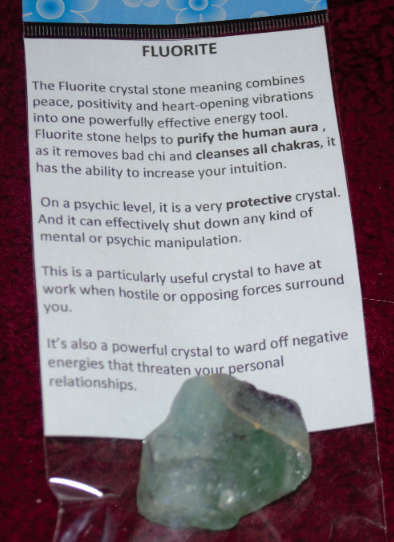 Fluorite Rough acts as a chakra sweeper, removing energy blockages.