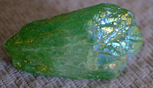 Large  Aura Quartz Green Rough Point enhancing love and abundance