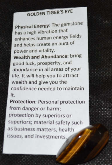 Large  Tigers Eye represents the power, courage, and fearlessness of the tiger