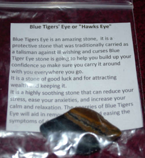 Large Blue Tigers Eye  " Hawks Eye" crystal for ODIN Norse God