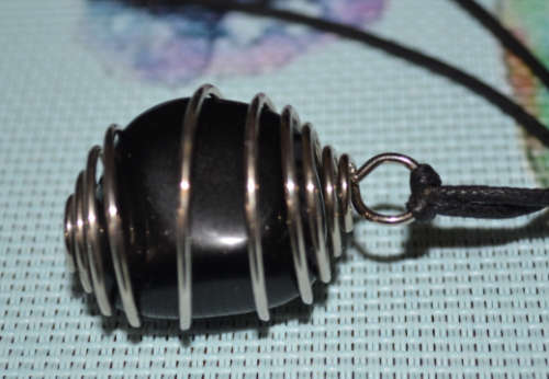Black Obsidian  Pendant   strong psychic protection stone